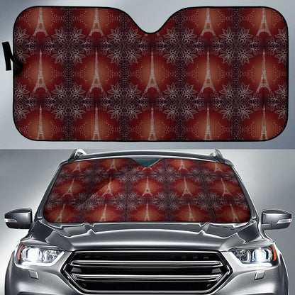 Eiffel Tower Drawing Print Car Sun Shade For Windshield