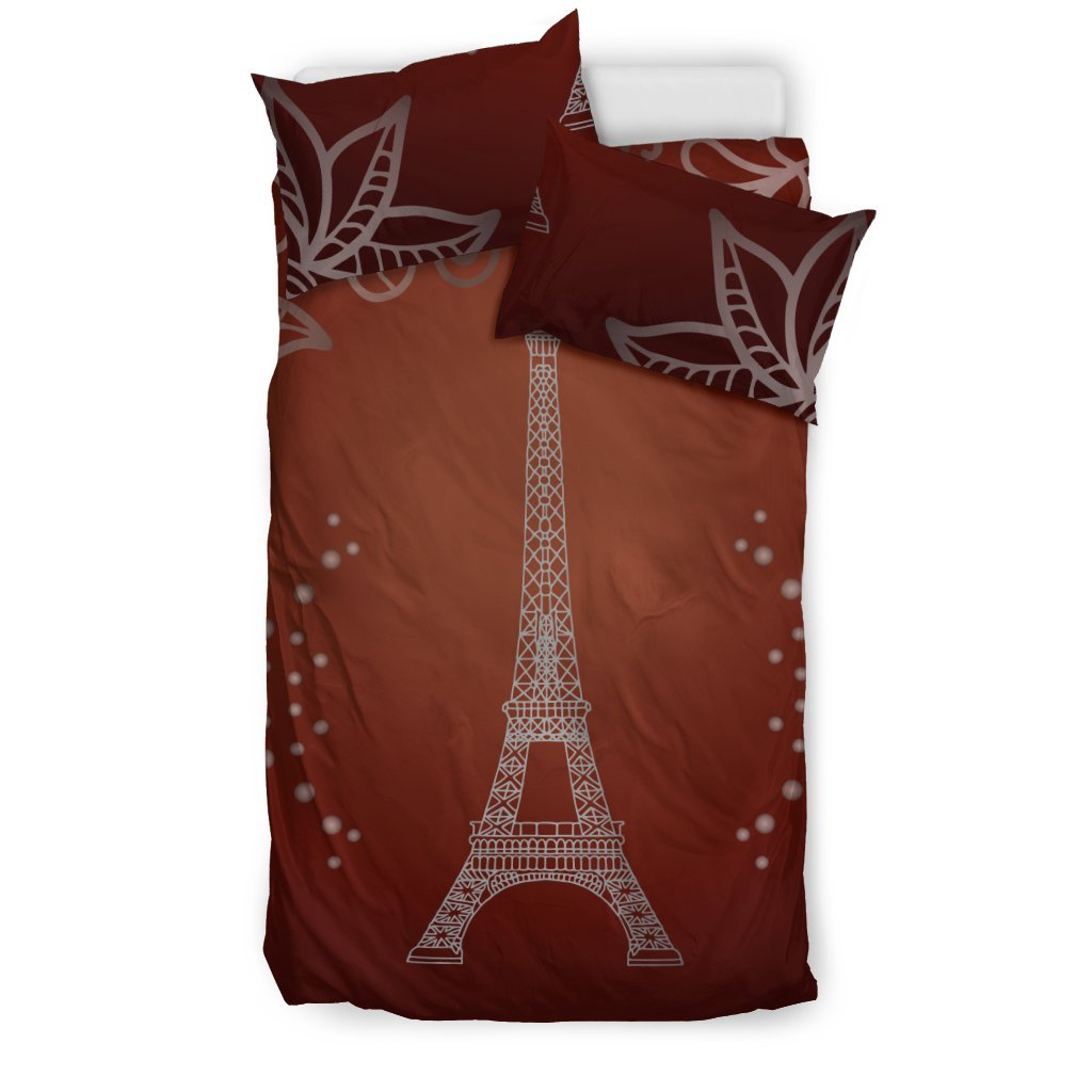 Eiffel Tower Drawing Print Duvet Cover Bedding Set