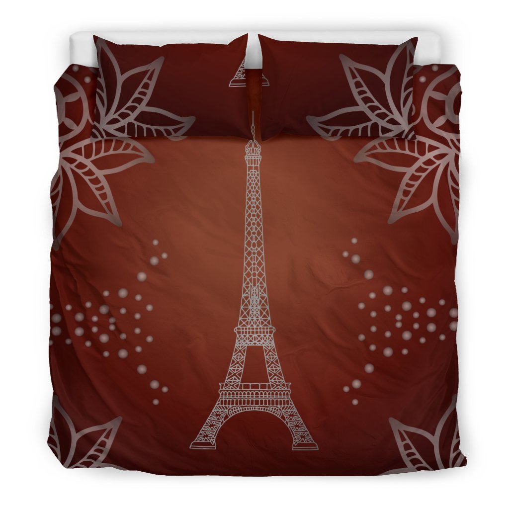 Eiffel Tower Drawing Print Duvet Cover Bedding Set