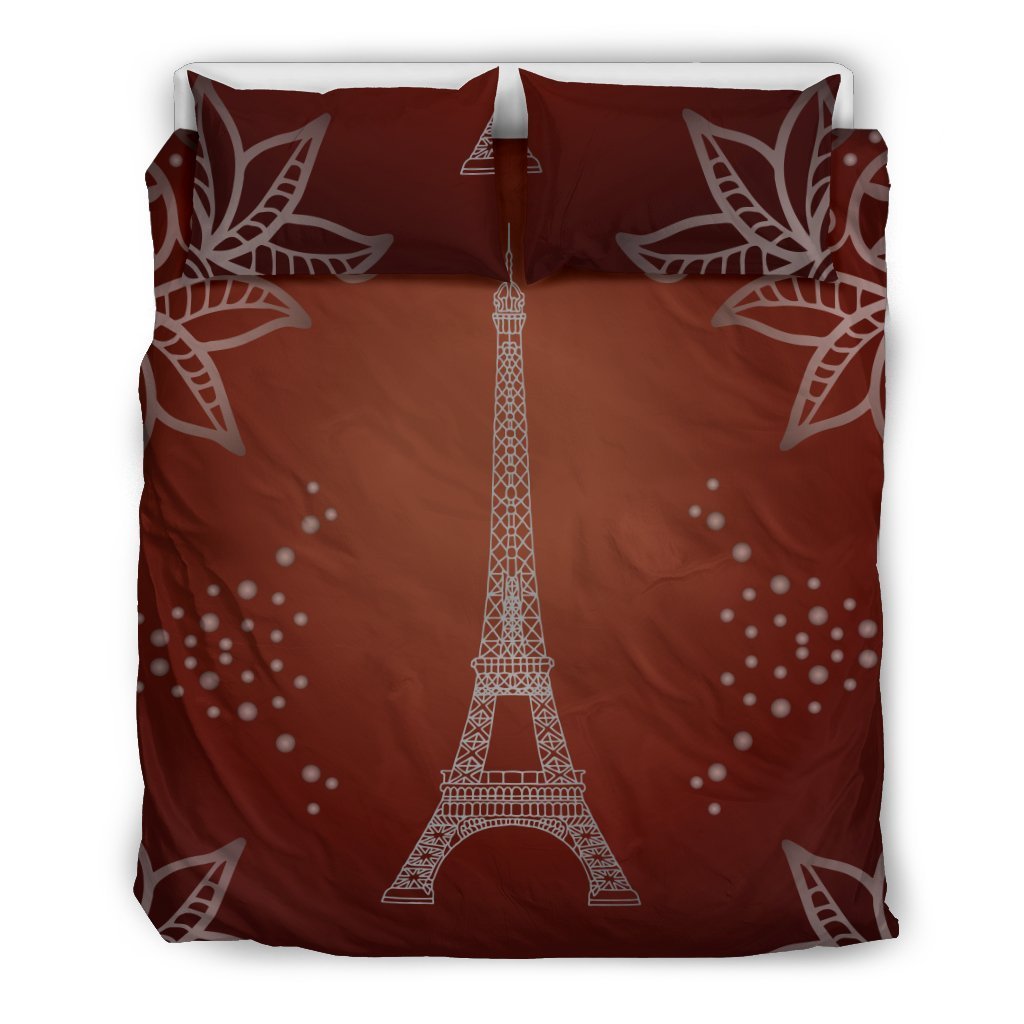 Eiffel Tower Drawing Print Duvet Cover Bedding Set