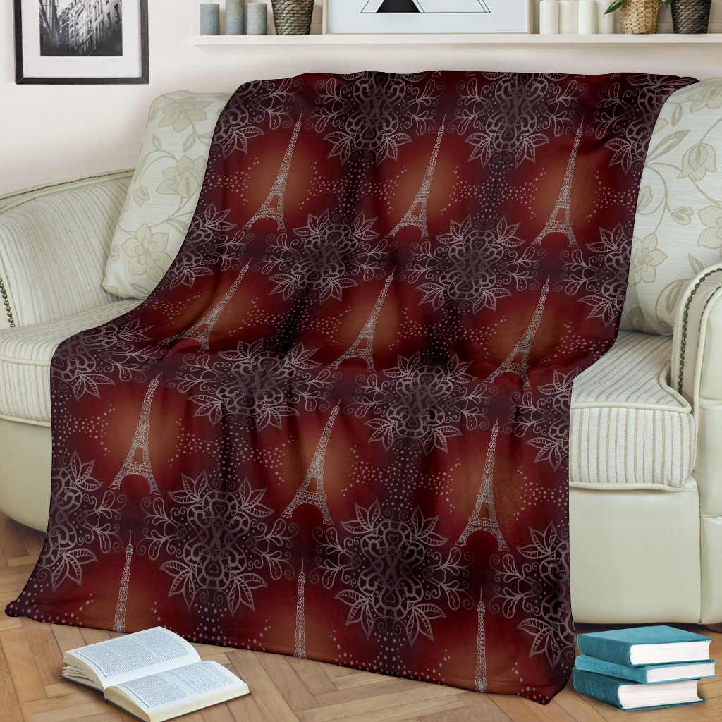 Eiffel Tower Drawing Print Fleece Blanket