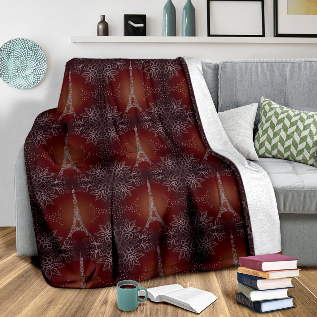 Eiffel Tower Drawing Print Fleece Blanket