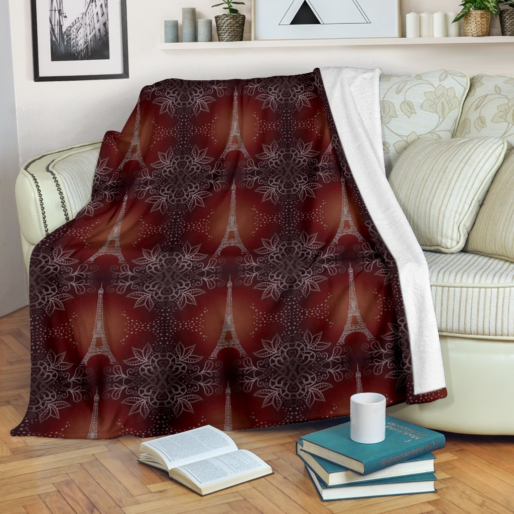 Eiffel Tower Drawing Print Fleece Blanket