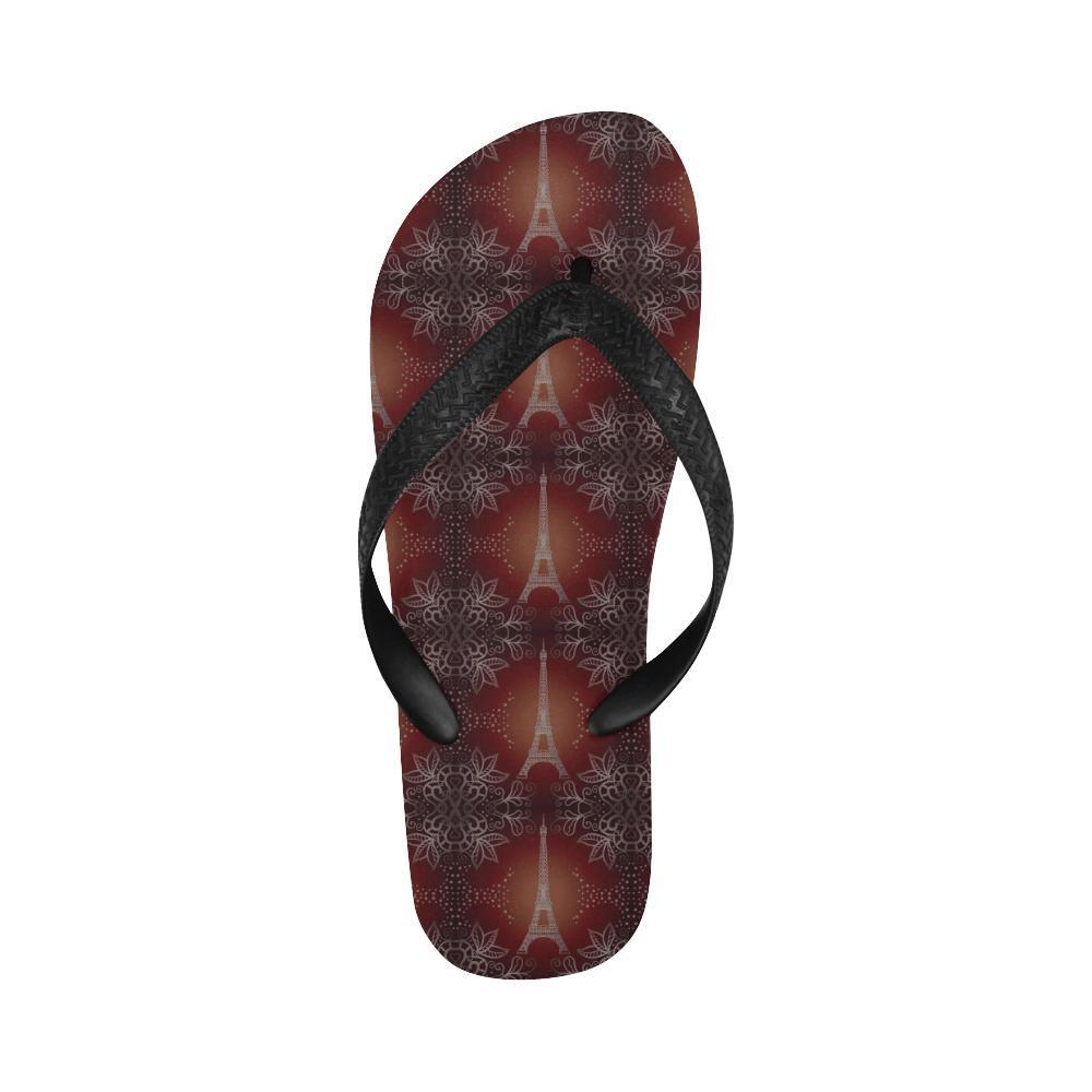 Eiffel Tower Drawing Print Flip Flops-JTAMIGO.COM