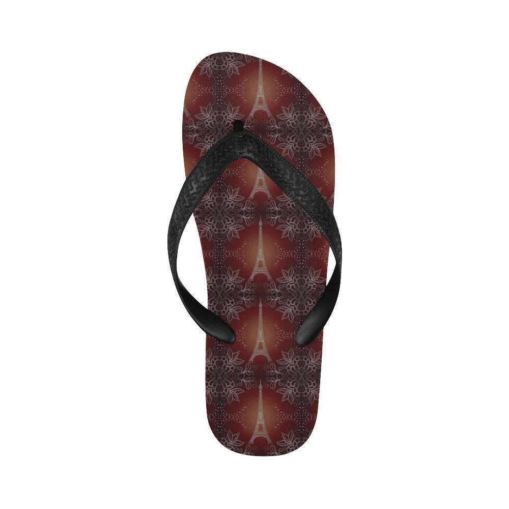 Eiffel Tower Drawing Print Flip Flops-JTAMIGO.COM