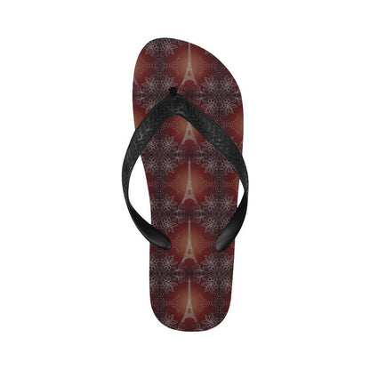 Eiffel Tower Drawing Print Flip Flops-JTAMIGO.COM