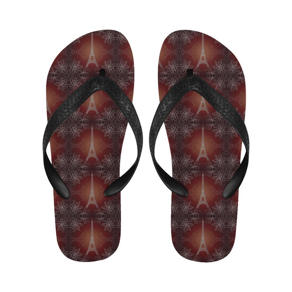 Eiffel Tower Drawing Print Flip Flops-JTAMIGO.COM