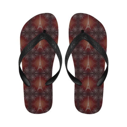 Eiffel Tower Drawing Print Flip Flops-JTAMIGO.COM