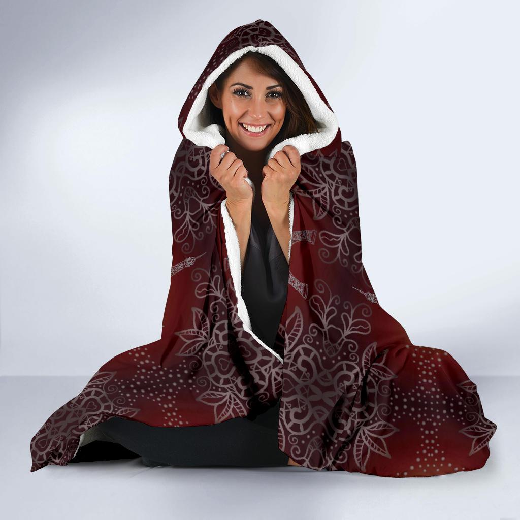Eiffel Tower Drawing Print Hooded Blanket-JTAMIGO.COM