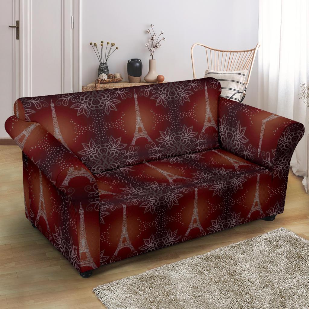 Eiffel Tower Drawing Print Loveseat Slipcover-JTAMIGO.COM