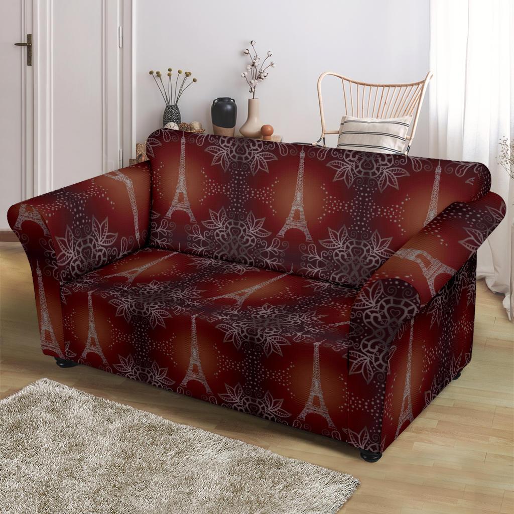 Eiffel Tower Drawing Print Loveseat Slipcover-JTAMIGO.COM