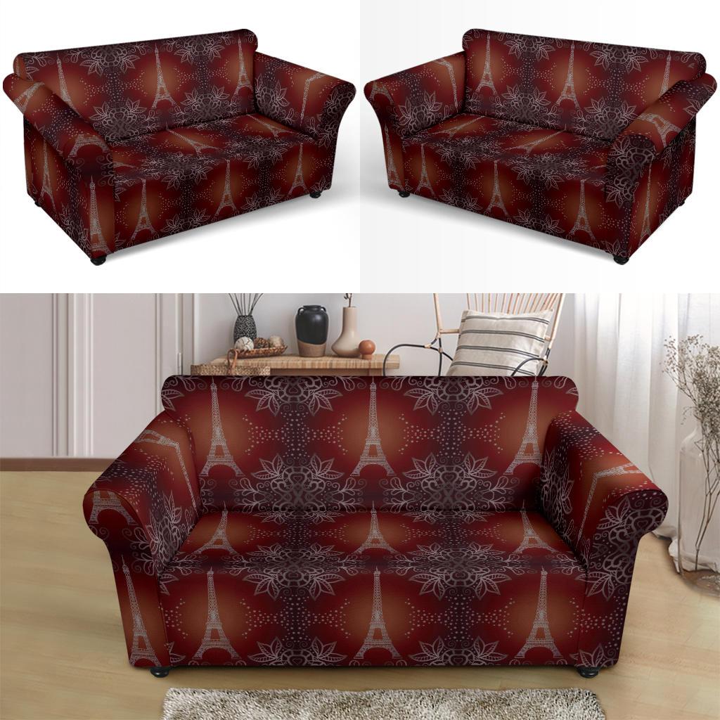 Eiffel Tower Drawing Print Loveseat Slipcover-JTAMIGO.COM