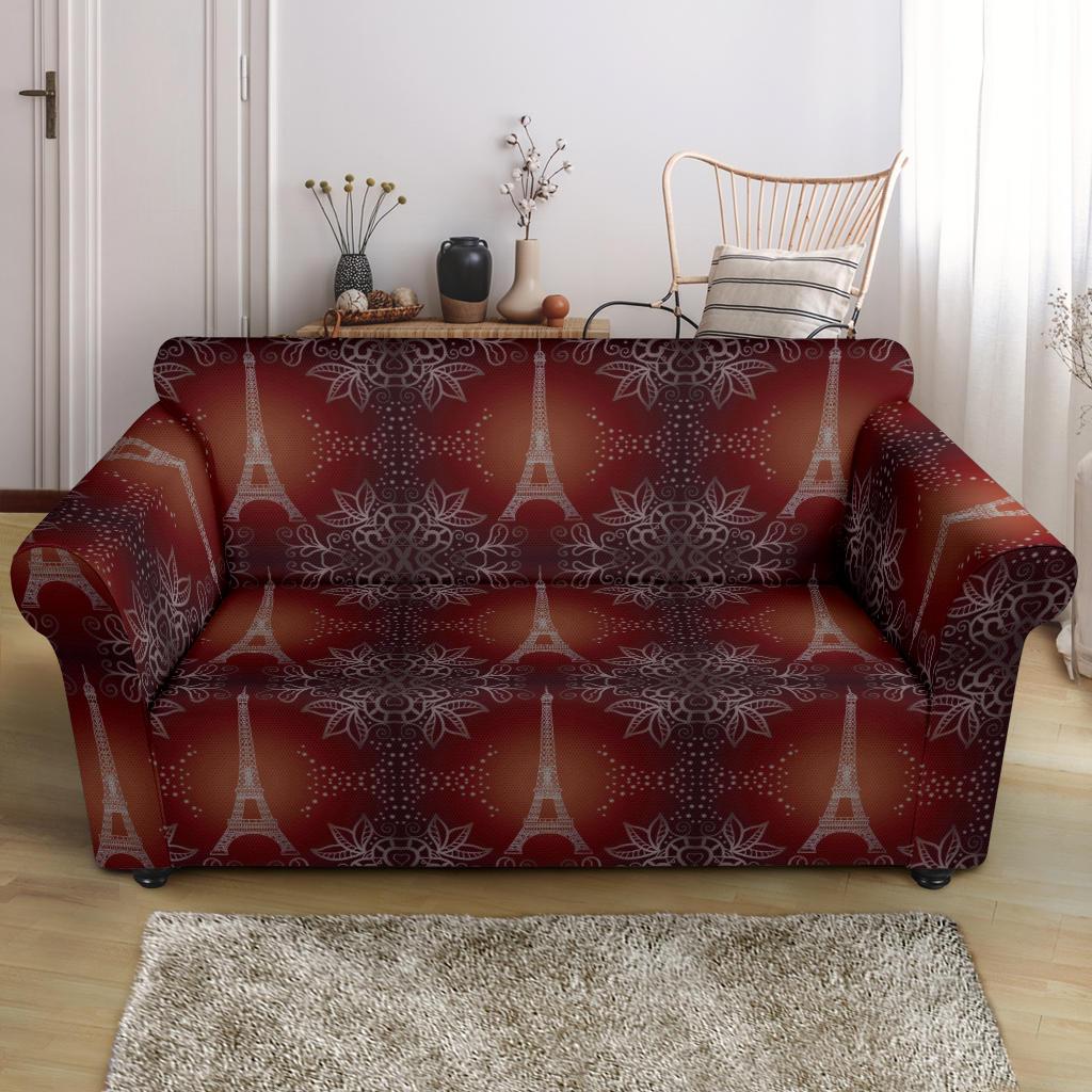 Eiffel Tower Drawing Print Loveseat Slipcover-JTAMIGO.COM