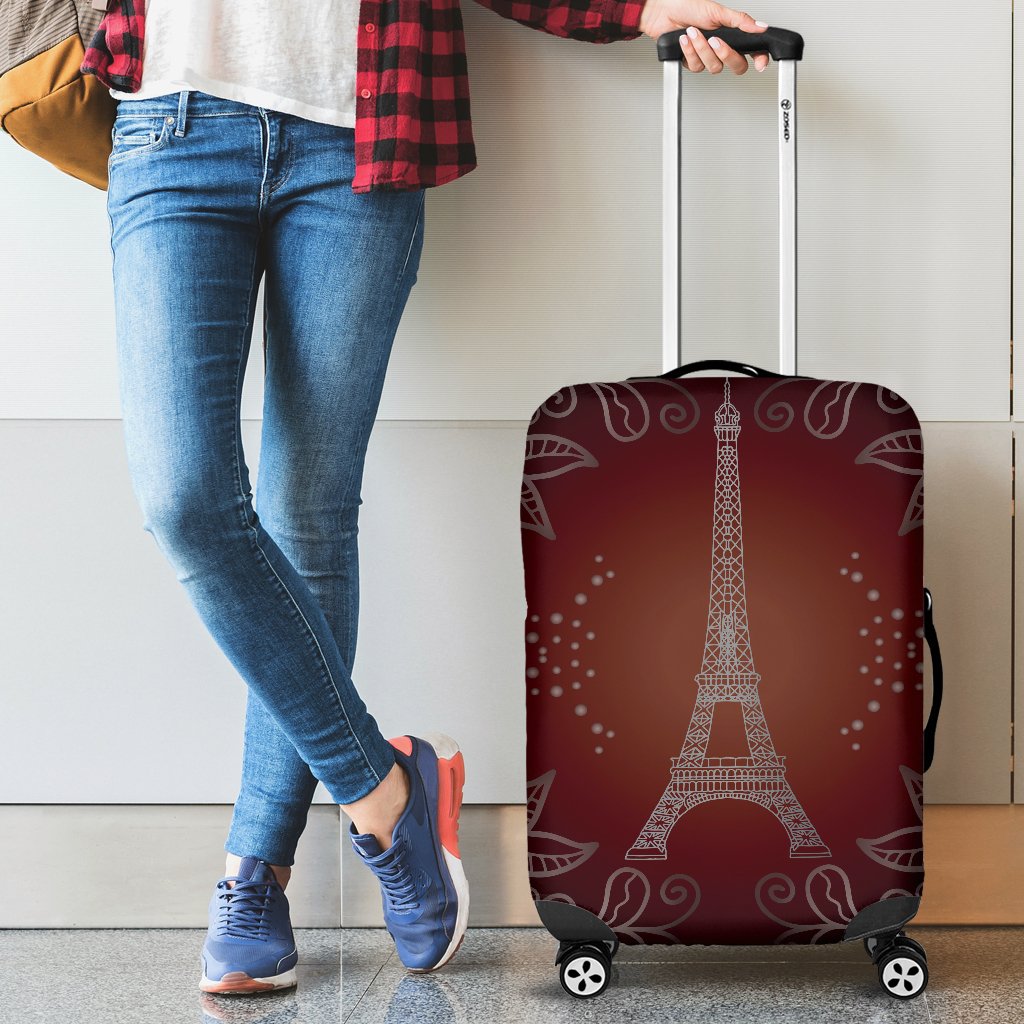 Eiffel Tower Drawing Print Luggage Cover Protector