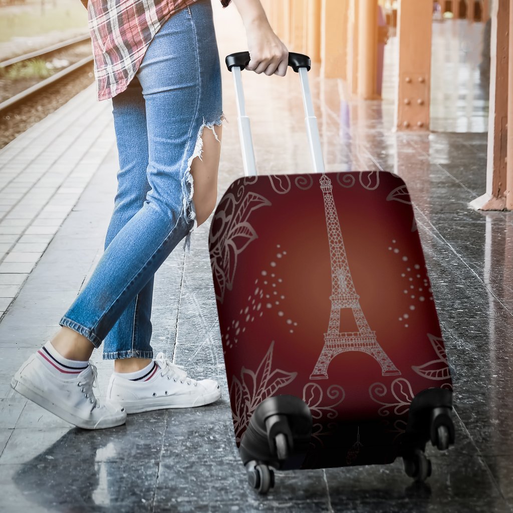 Eiffel Tower Drawing Print Luggage Cover Protector