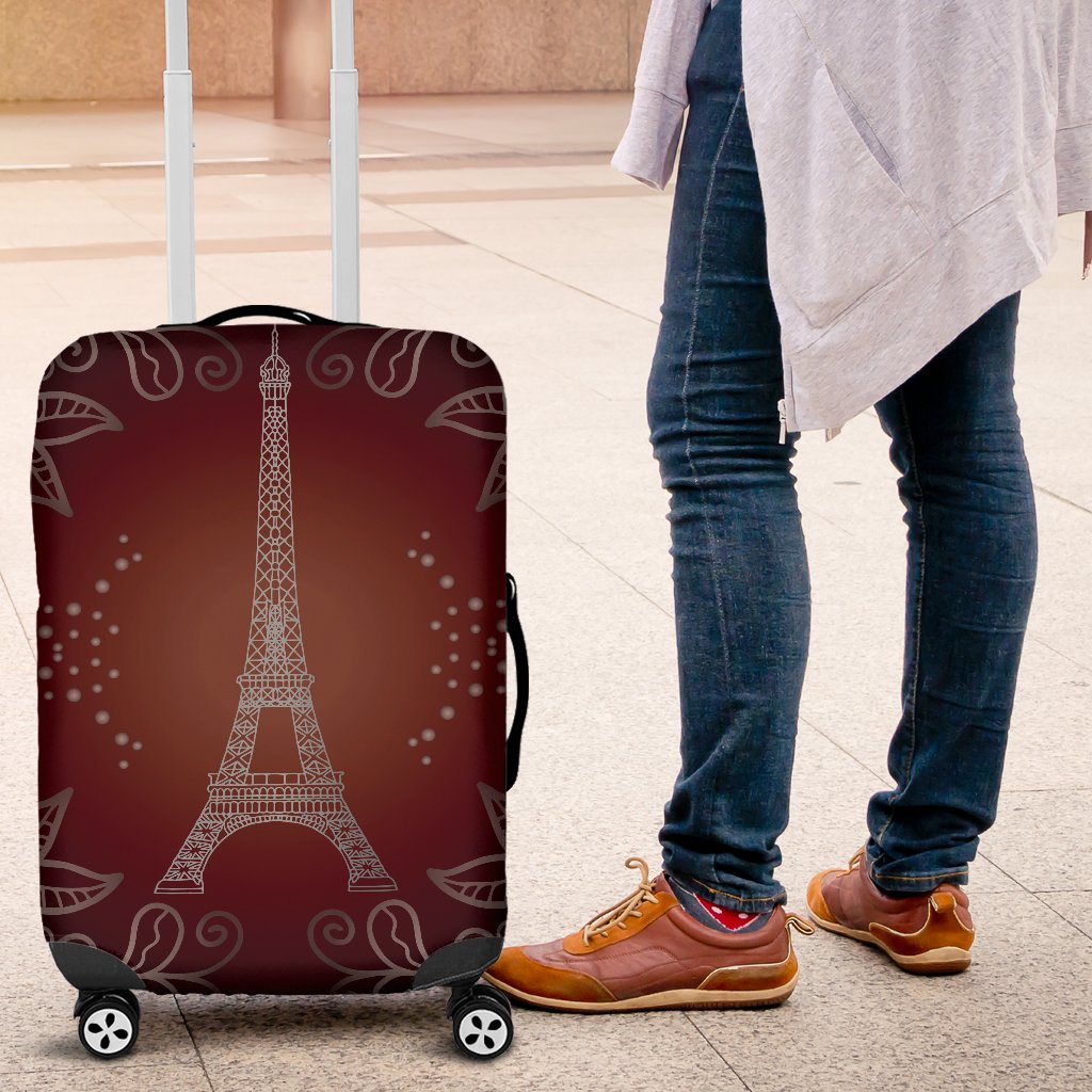 Eiffel Tower Drawing Print Luggage Cover Protector