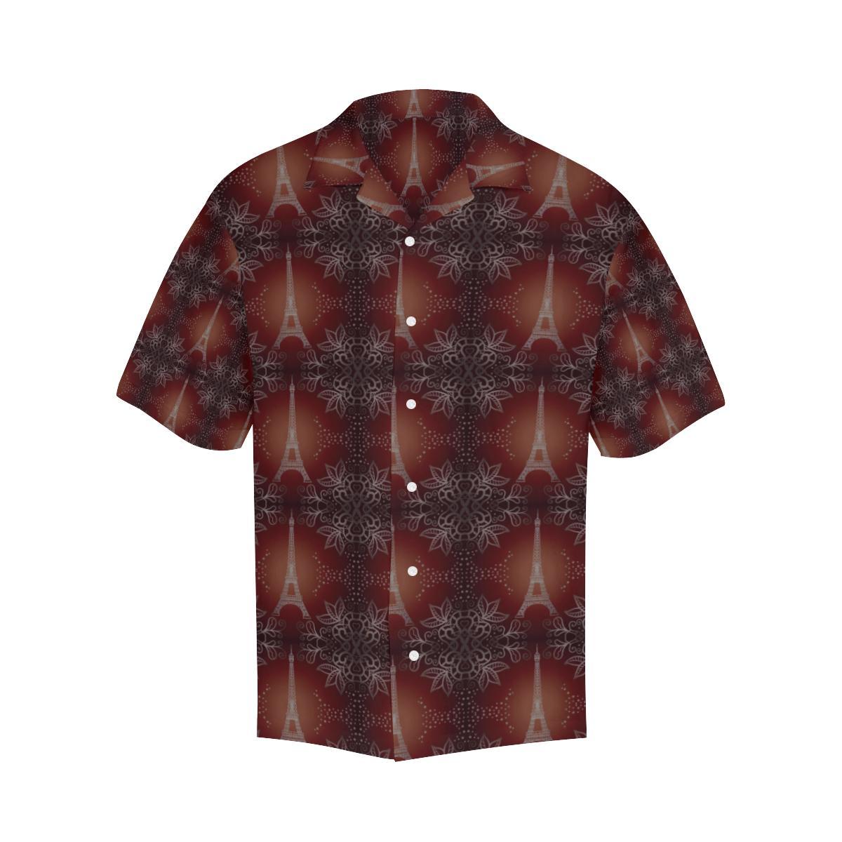 Eiffel Tower Drawing Print Men Aloha Hawaiian Shirt