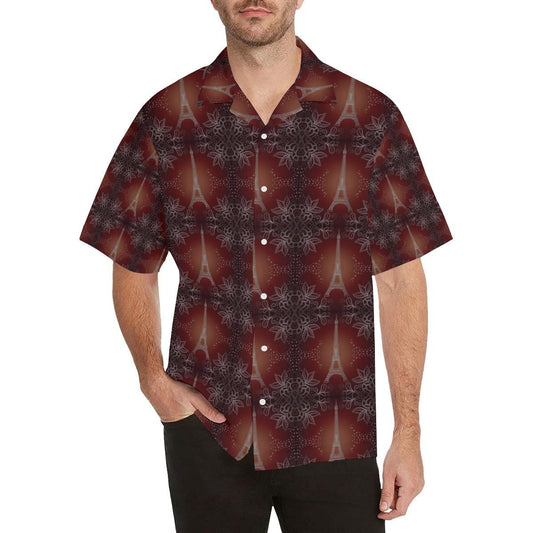 Eiffel Tower Drawing Print Men Aloha Hawaiian Shirt