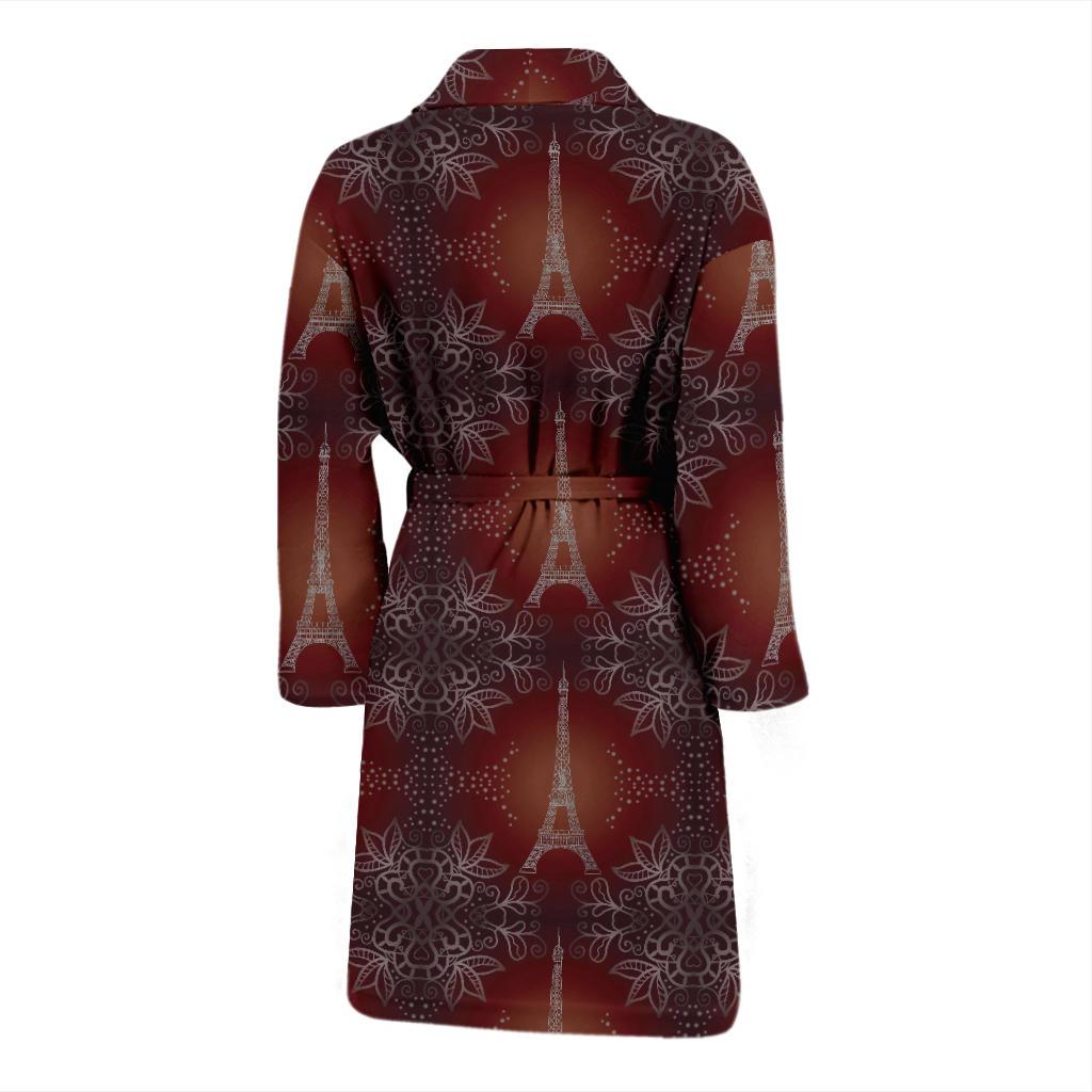 Eiffel Tower Drawing Print Men Bath Robe-JTAMIGO.COM