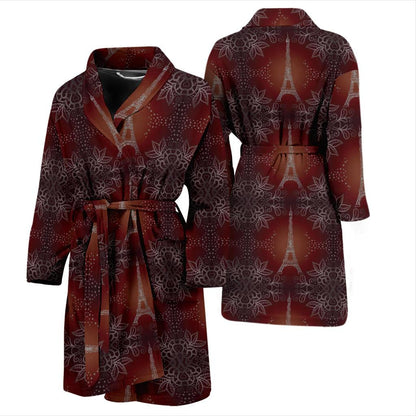 Eiffel Tower Drawing Print Men Bath Robe-JTAMIGO.COM