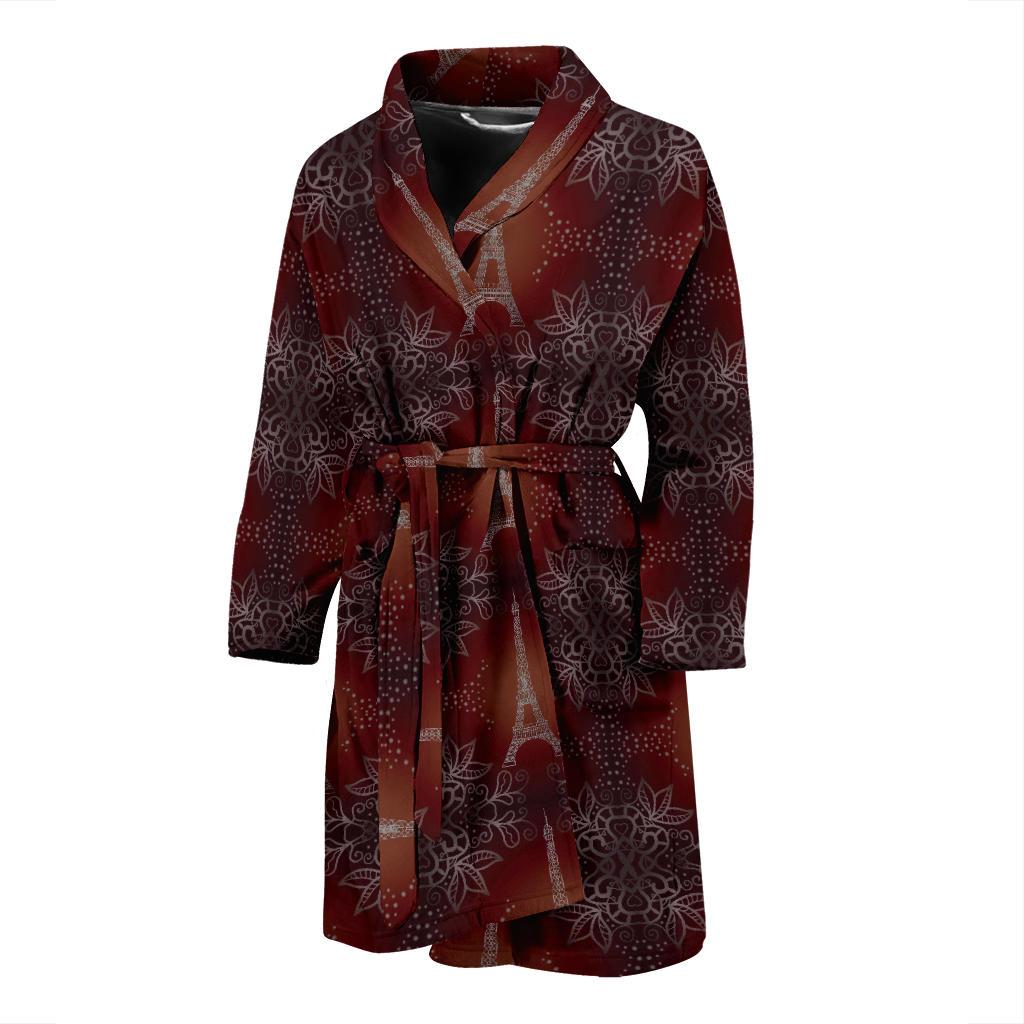 Eiffel Tower Drawing Print Men Bath Robe-JTAMIGO.COM