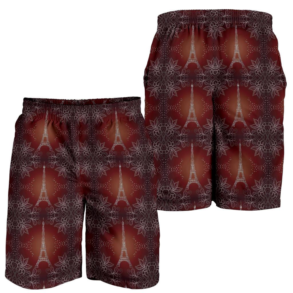 Eiffel Tower Drawing Print Mens Shorts-JTAMIGO.COM