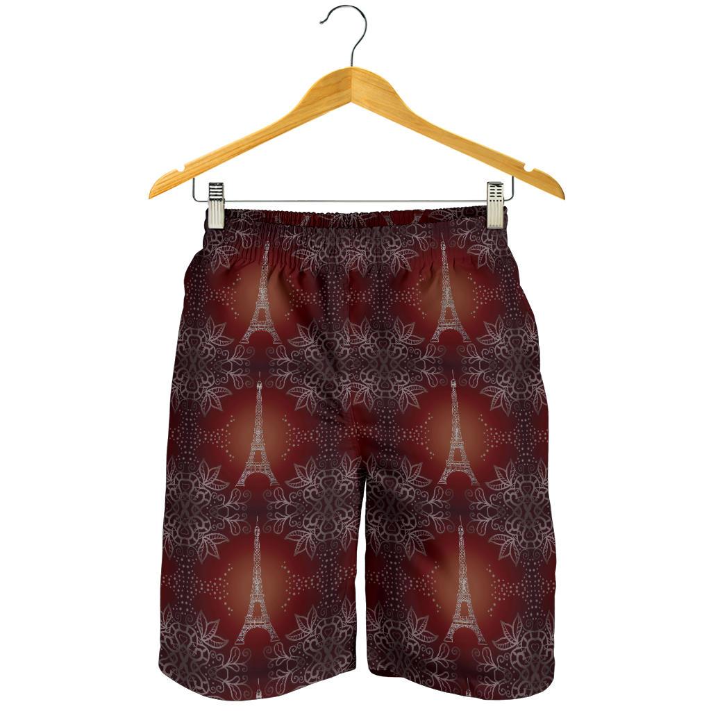 Eiffel Tower Drawing Print Mens Shorts-JTAMIGO.COM