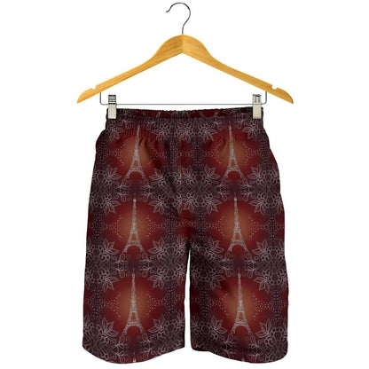 Eiffel Tower Drawing Print Mens Shorts-JTAMIGO.COM