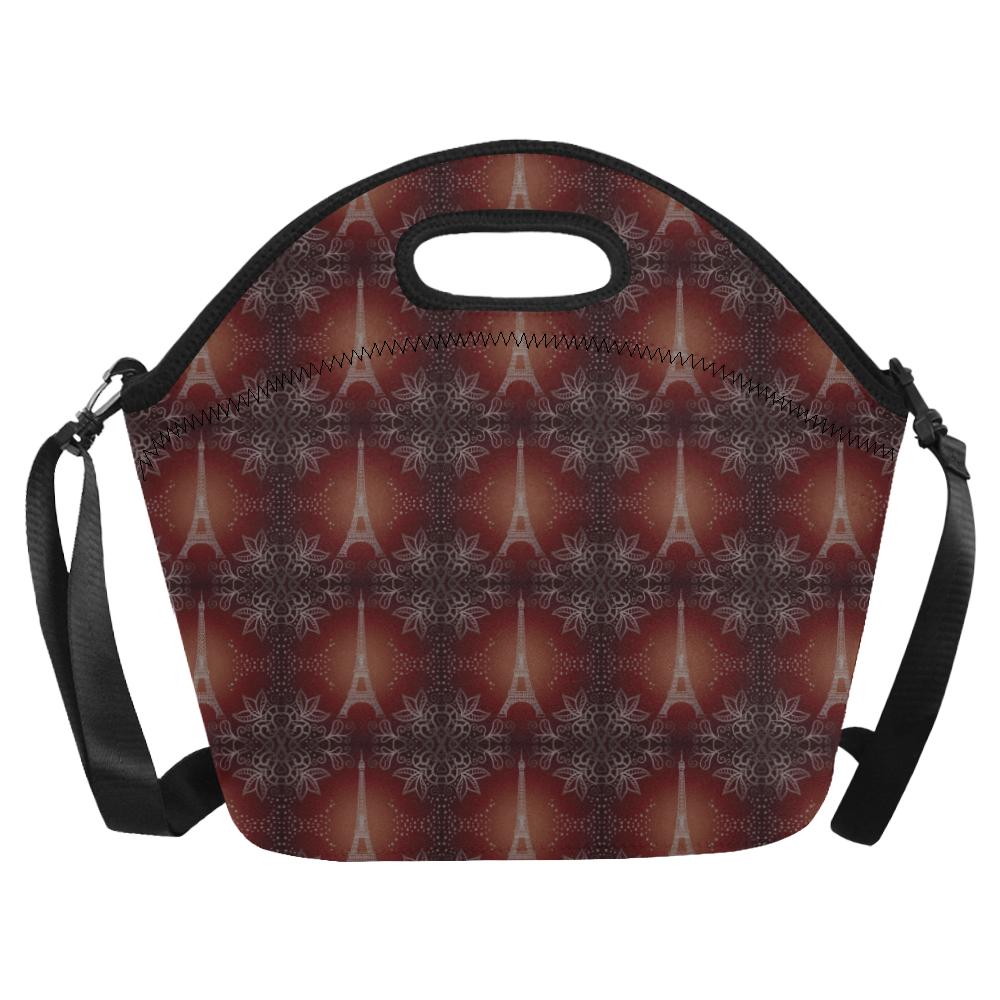 Eiffel Tower Drawing Print Neoprene Lunch Bag (Model 1669)(Large)-JTAMIGO.COM