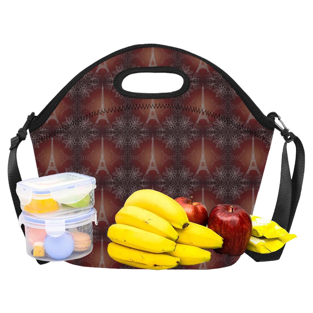 Eiffel Tower Drawing Print Neoprene Lunch Bag (Model 1669)(Large)-JTAMIGO.COM