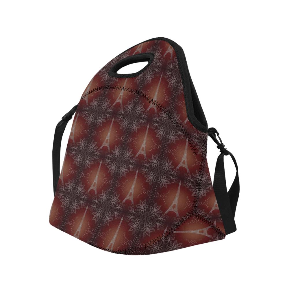 Eiffel Tower Drawing Print Neoprene Lunch Bag (Model 1669)(Large)-JTAMIGO.COM