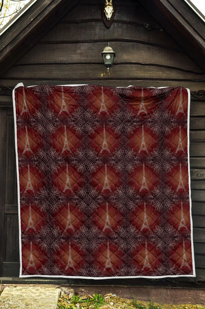 Eiffel Tower Drawing Print Premium Quilt-JTAMIGO.COM