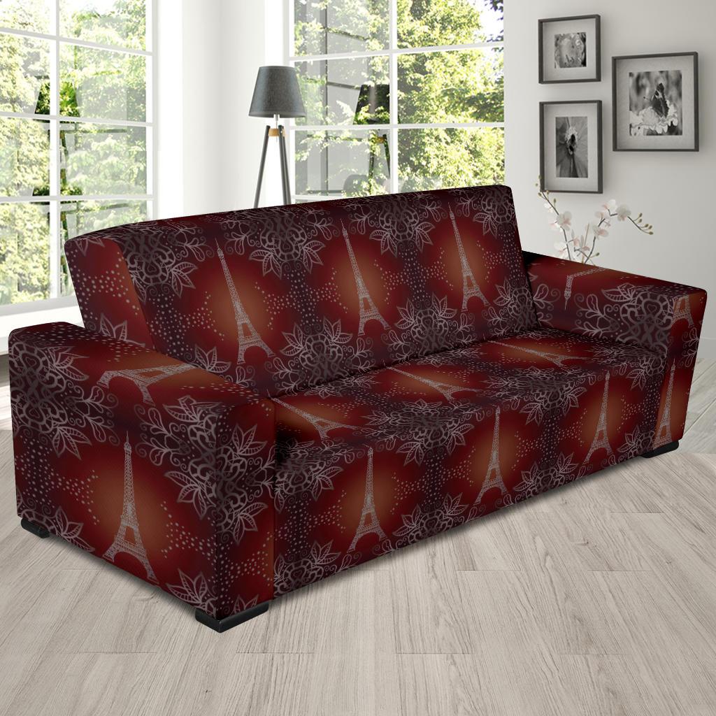 Eiffel Tower Drawing Print Sofa Slipcover-JTAMIGO.COM