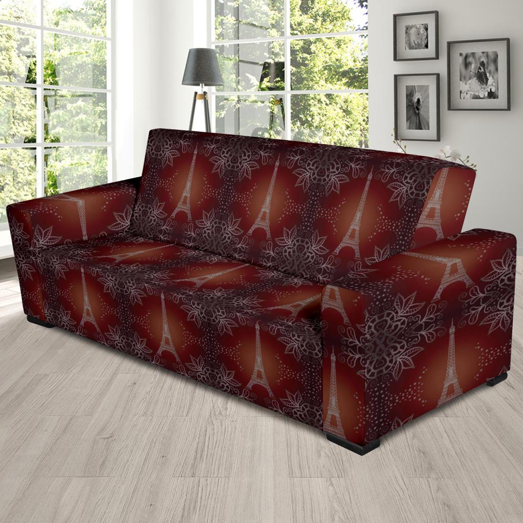 Eiffel Tower Drawing Print Sofa Slipcover-JTAMIGO.COM