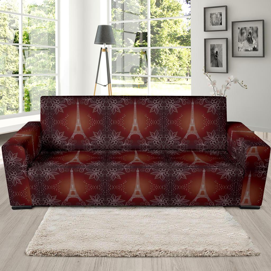 Eiffel Tower Drawing Print Sofa Slipcover-JTAMIGO.COM