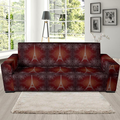 Eiffel Tower Drawing Print Sofa Slipcover-JTAMIGO.COM