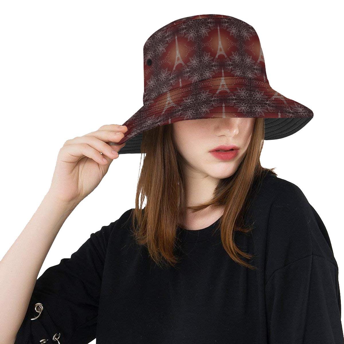 Eiffel Tower Drawing Print Unisex Bucket Hat
