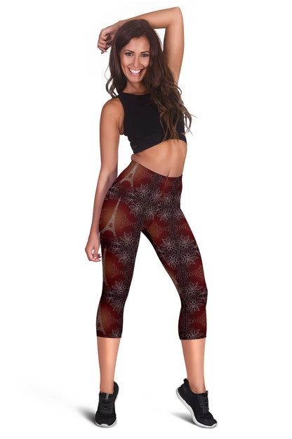 Eiffel Tower Drawing Print Women Capris