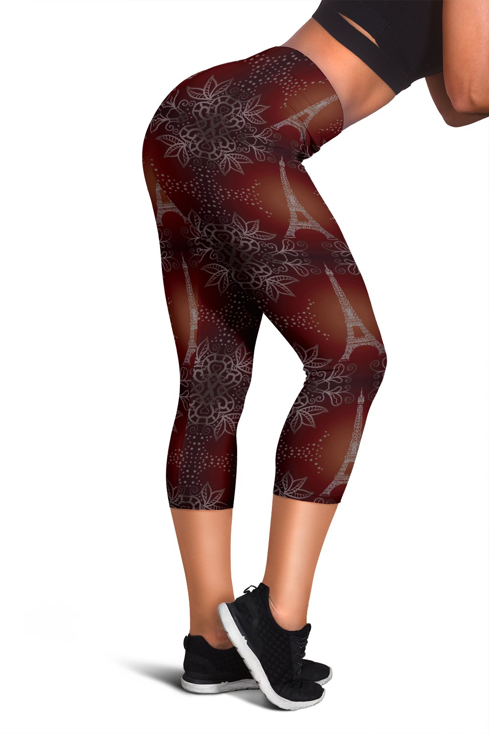 Eiffel Tower Drawing Print Women Capris