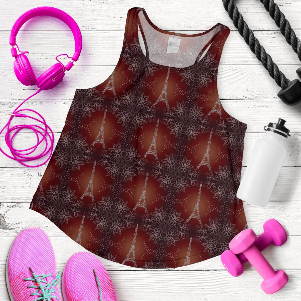 Eiffel Tower Drawing Print Women Racerback Tank Top