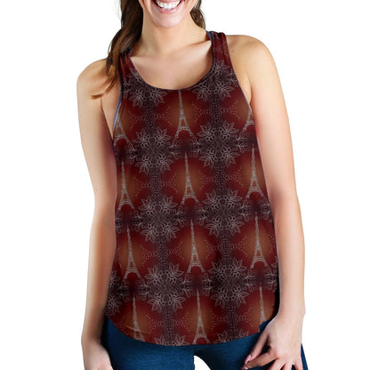 Eiffel Tower Drawing Print Women Racerback Tank Top