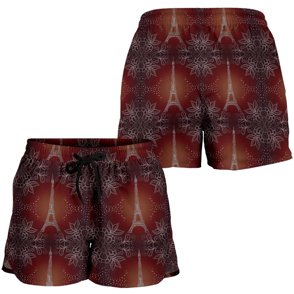 Eiffel Tower Drawing Print Women Shorts-JTAMIGO.COM