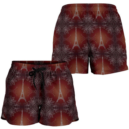 Eiffel Tower Drawing Print Women Shorts-JTAMIGO.COM