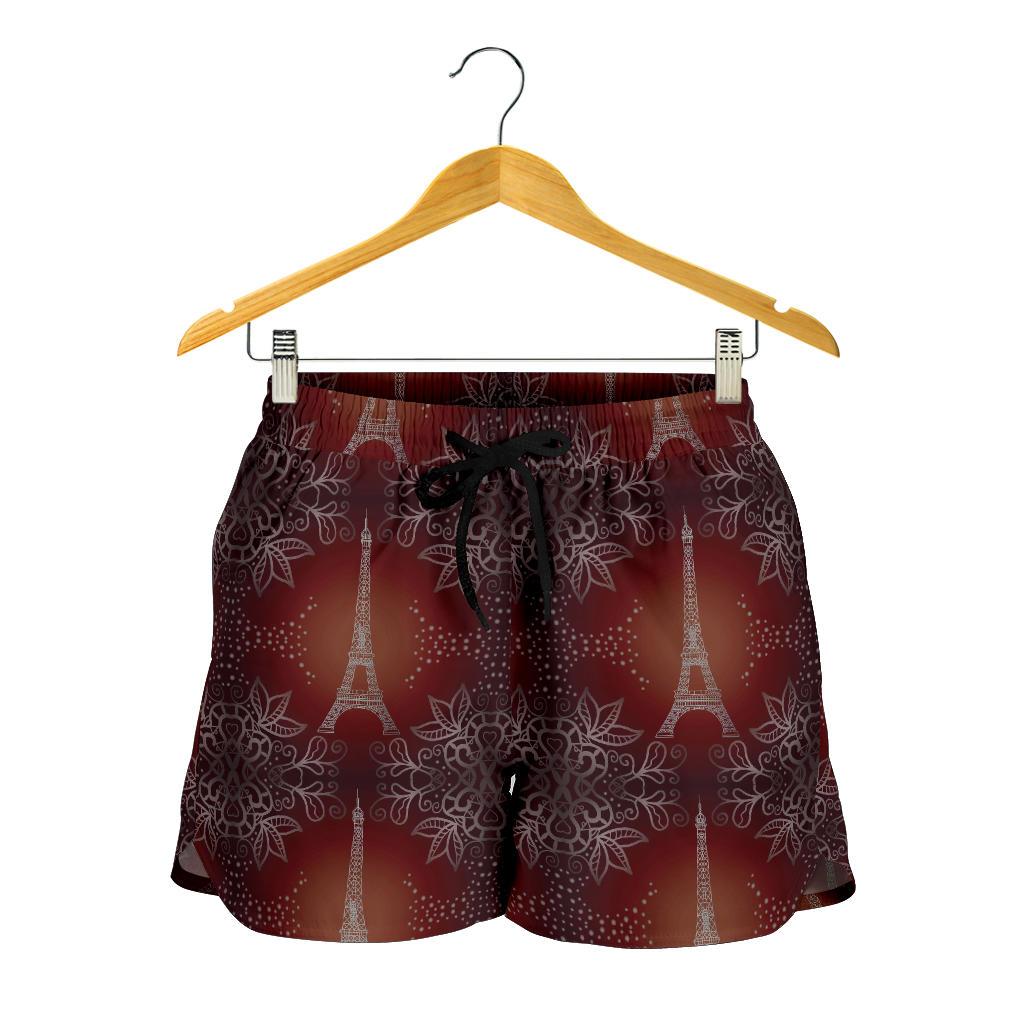Eiffel Tower Drawing Print Women Shorts-JTAMIGO.COM
