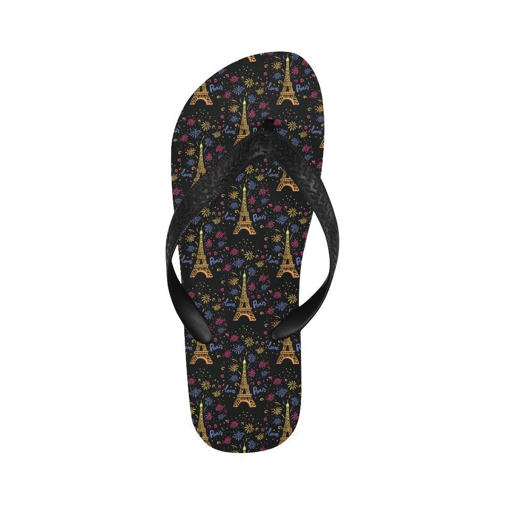Eiffel Tower Love Paris Print Flip Flops-JTAMIGO.COM
