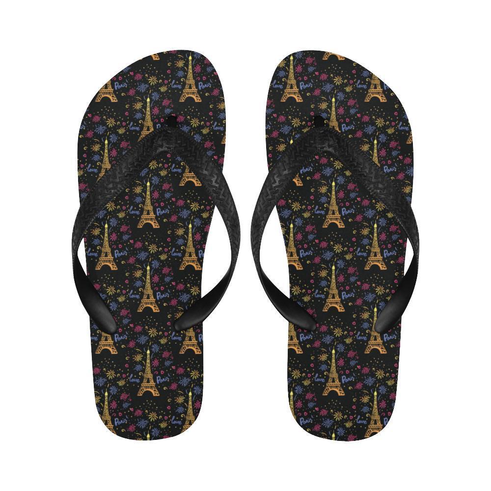 Eiffel Tower Love Paris Print Flip Flops-JTAMIGO.COM