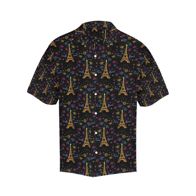 Eiffel Tower Love Paris Print Men Aloha Hawaiian Shirt