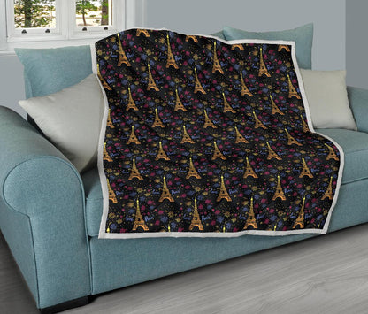 Eiffel Tower Love Paris Print Premium Quilt-JTAMIGO.COM