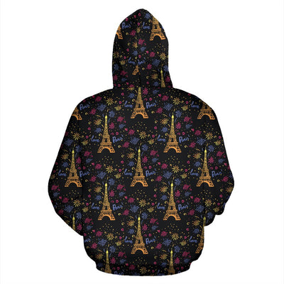 Eiffel Tower Love Paris Print Pullover Hoodie