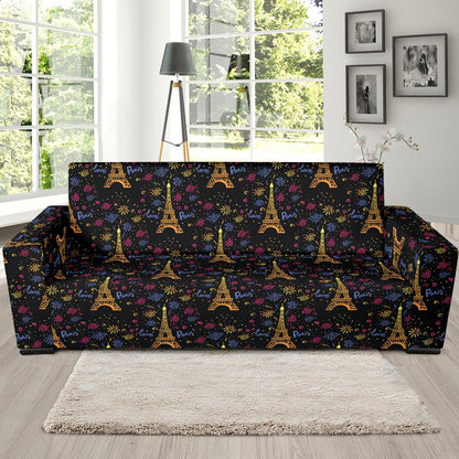 Eiffel Tower Love Paris Print Sofa Slipcover-JTAMIGO.COM